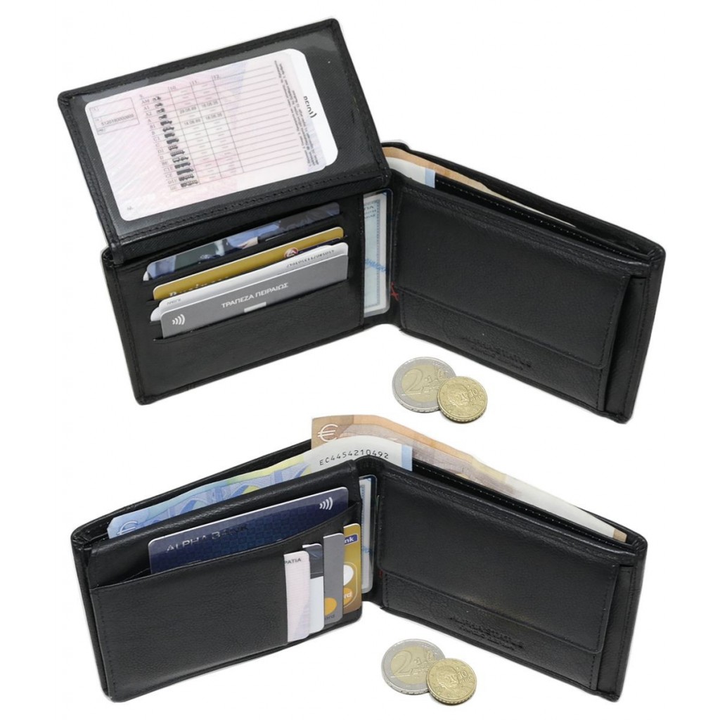 Δερμάτινο Πορτοφόλι ALPHA STATUS 10101-F RFID BLACK