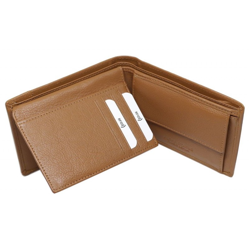 Δερμάτινο Πορτοφόλι ALPHA STATUS 10101-F RFID TAN