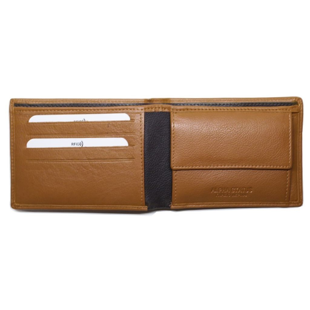 Δερμάτινο Πορτοφόλι ALPHA STATUS 10103-0 RFID TAN