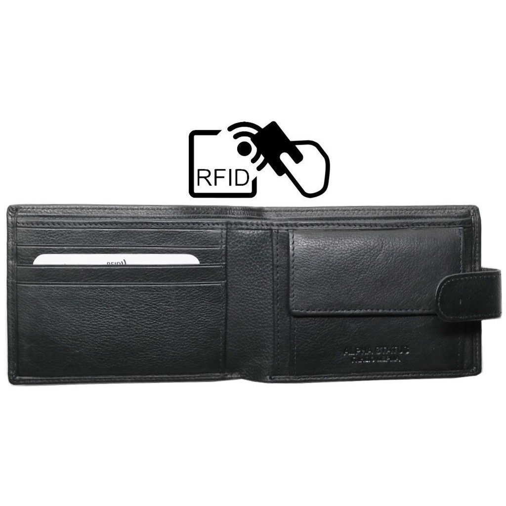 Δερμάτινο Πορτοφόλι ALPHA STATUS 10113-0 RFID BLACK