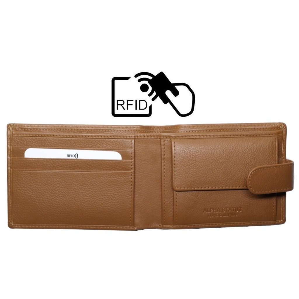 Δερμάτινο Πορτοφόλι ALPHA STATUS 10113-0 RFID TAN