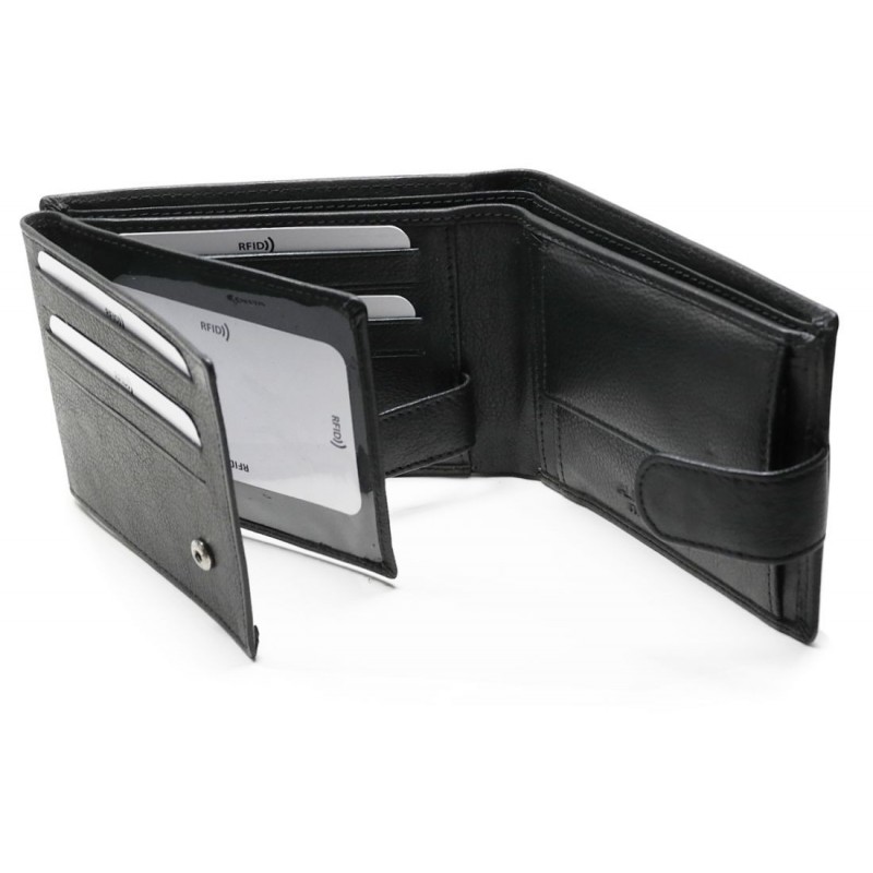 Δερμάτινο Πορτοφόλι ALPHA STATUS 10106-0 RFID BLACK
