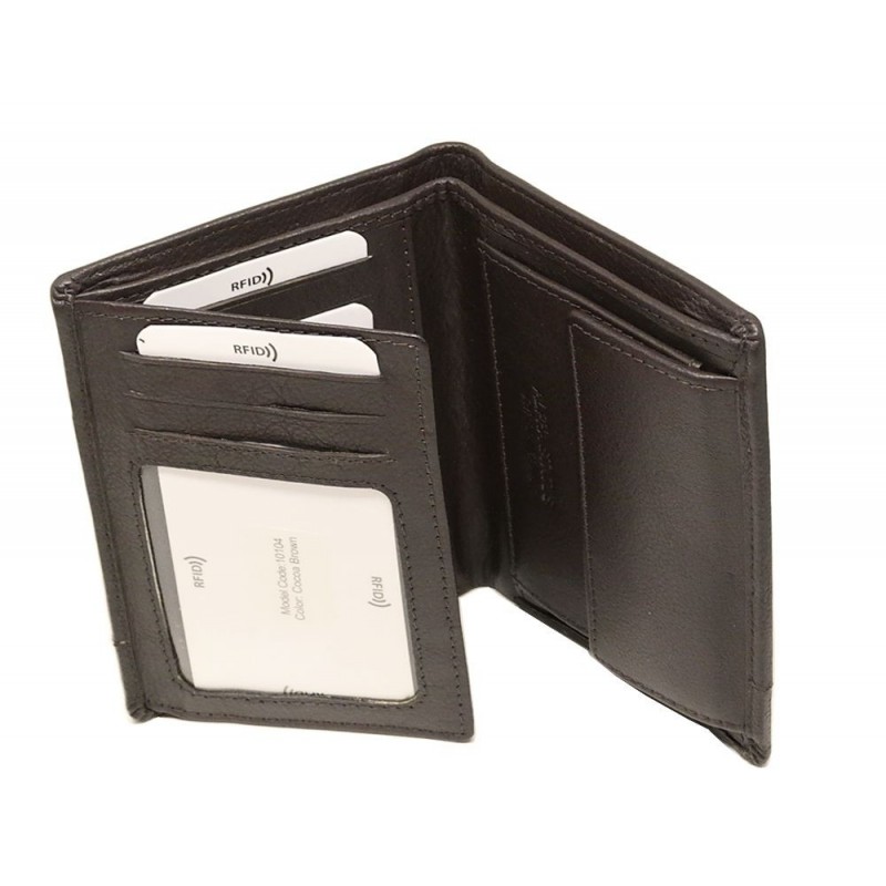 Δερμάτινο Πορτοφόλι ALPHA STATUS 10104-0 RFID COCCOA BROWN