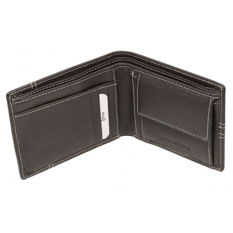 Δερμάτινο Πορτοφόλι ALPHA STATUS 10115-0 RFID COCCOA BROWN