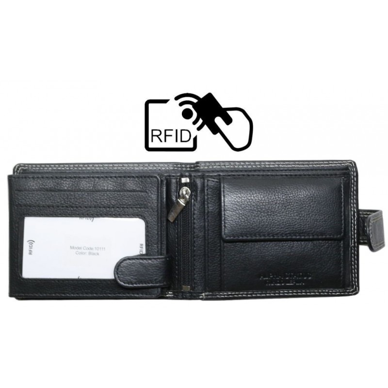Δερμάτινο Πορτοφόλι ALPHA STATUS 10111-0 RFID BLACK