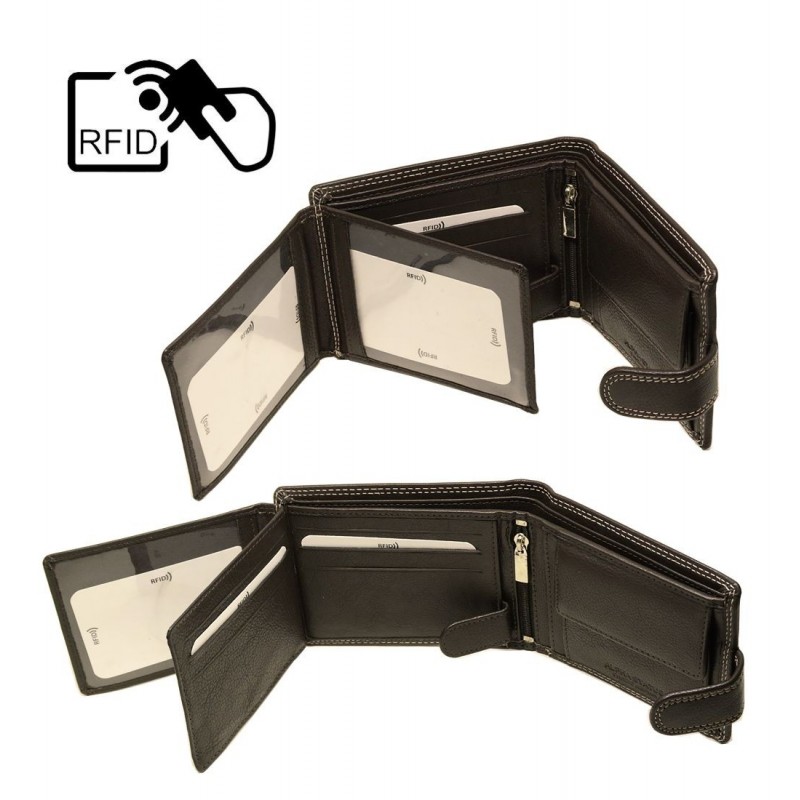 Δερμάτινο Πορτοφόλι ALPHA STATUS 10111-0 RFID COCCOA BROWN