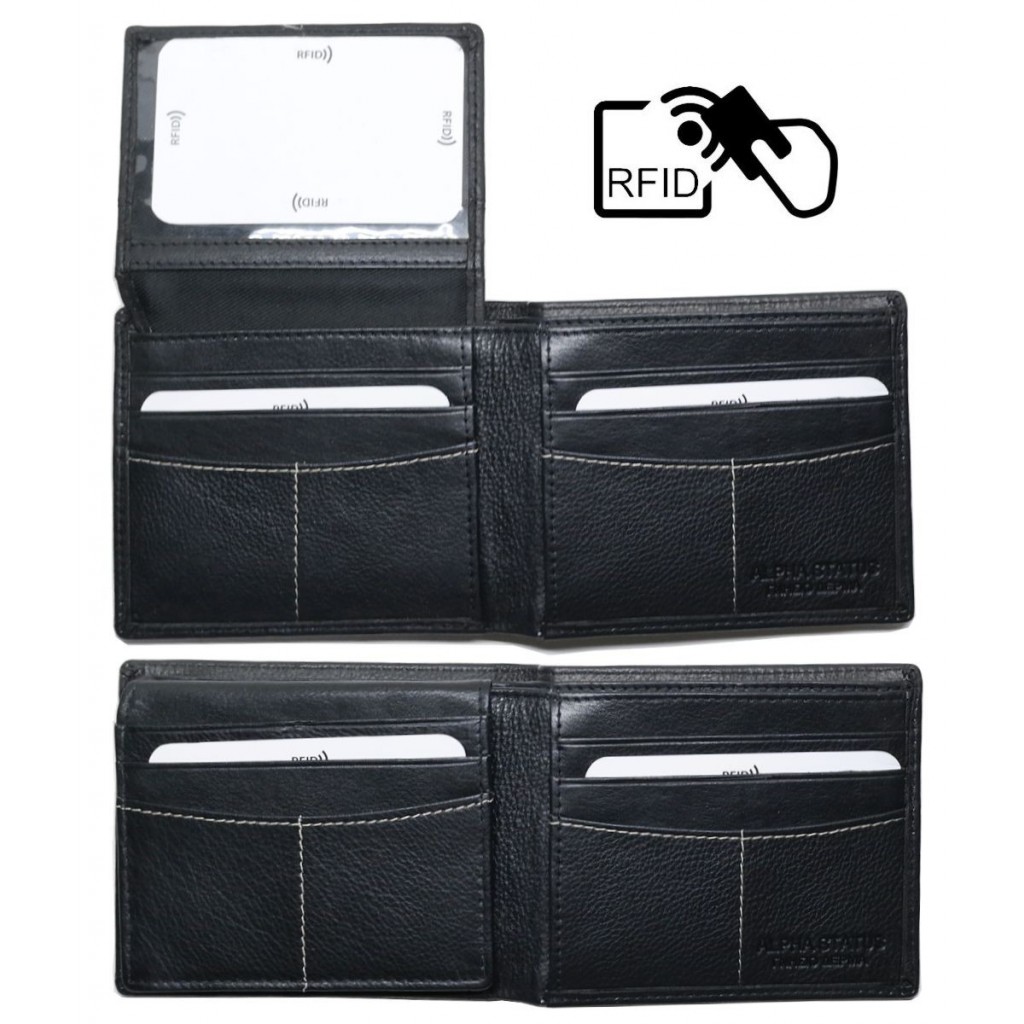 Δερμάτινο Πορτοφόλι ALPHA STATUS 10109-0 RFID BLACK
