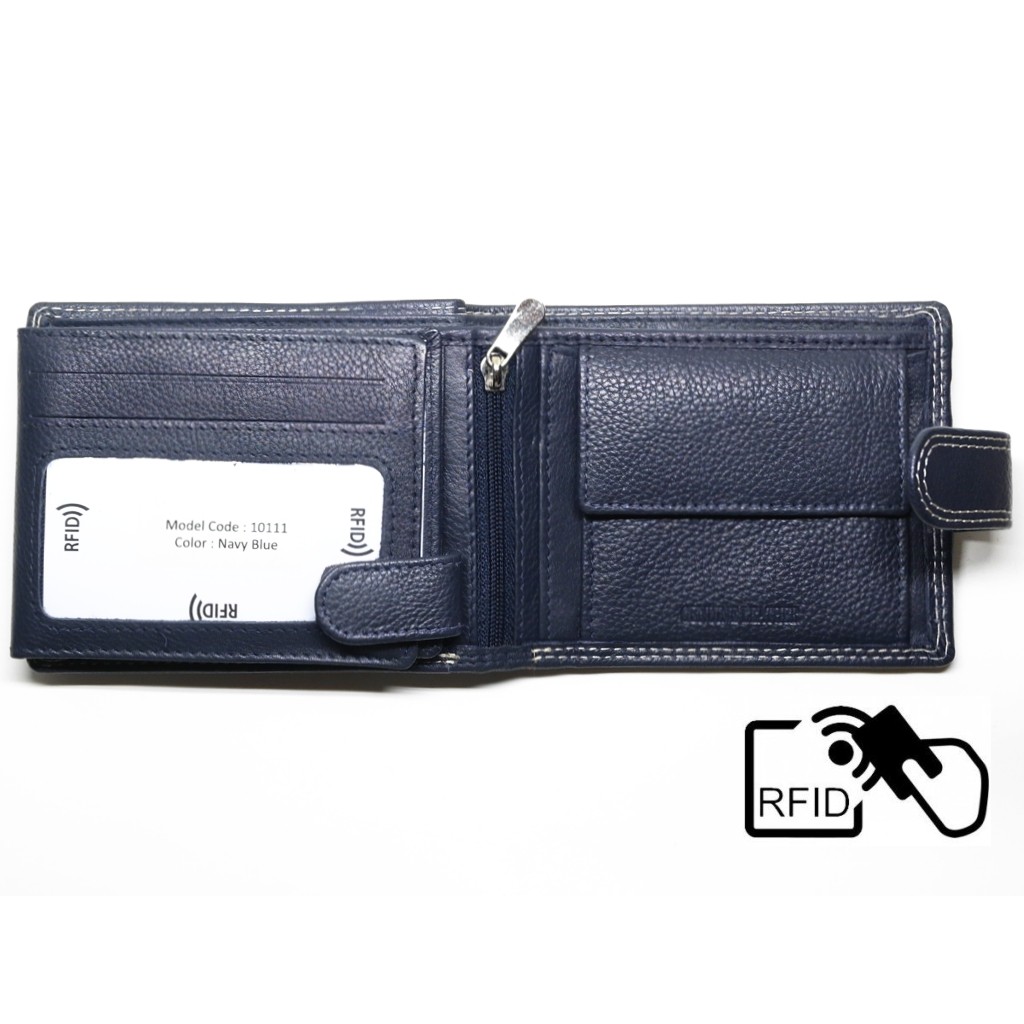 ALPHA STATUS 10111-0 RFID NAVY BLUE ΔΕΡΜΑΤΙΝΟ ΠΟΡΤΟΦΟΛΙ