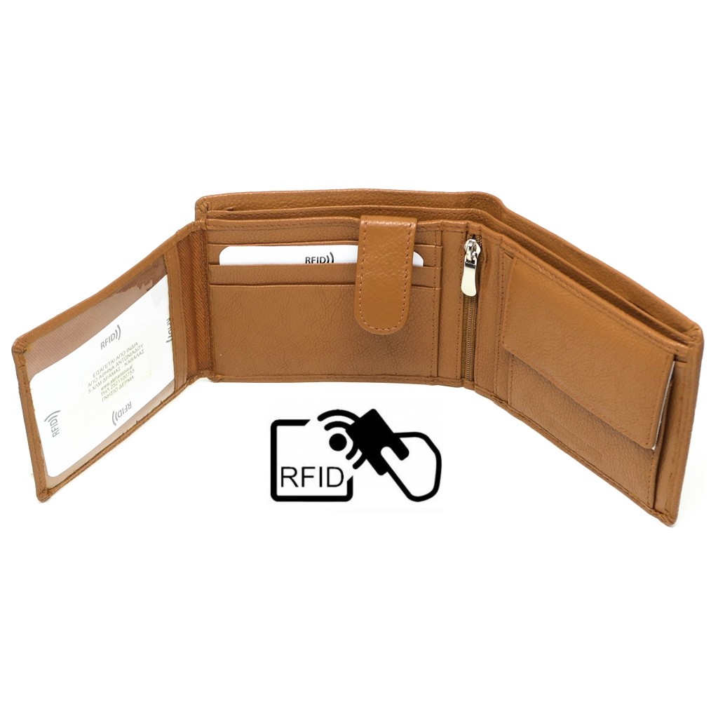 ALPHA STATUS 10114-0 RFID TAN ΔΕΡΜΑΤΙΝΟ ΠΟΡΤΟΦΟΛΙ