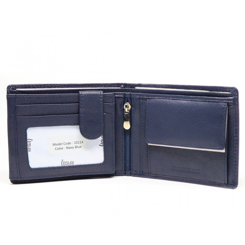 ALPHA STATUS 10114-0 RFID NAVY BLUE ΔΕΡΜΑΤΙΝΟ ΠΟΡΤΟΦΟΛΙ