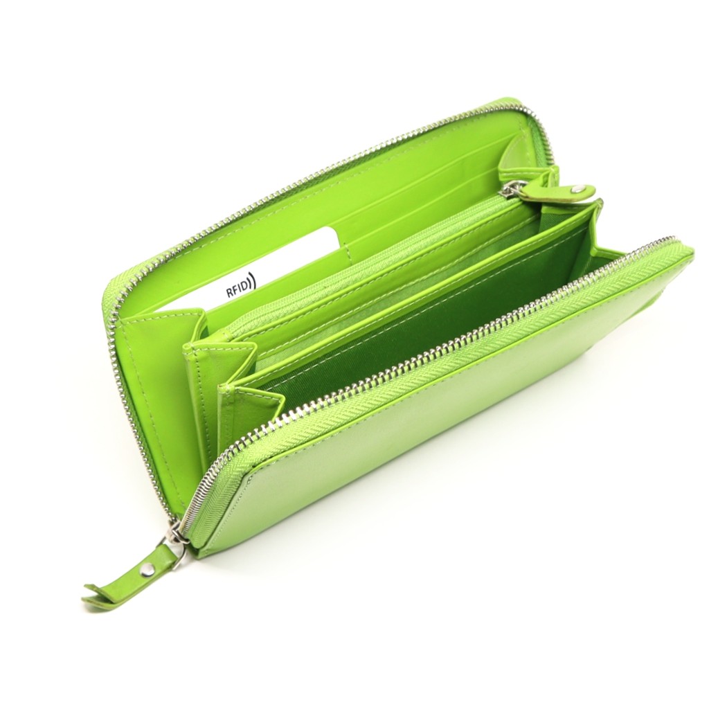 MENTZO L202 GREEN RFID SELENE ΔΕΡΜΑΤΙΝΟ ΠΟΡΤΟΦΟΛΙ