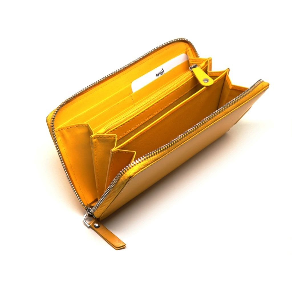 MENTZO L202 YELLOW RFID SELENE ΔΕΡΜΑΤΙΝΟ ΠΟΡΤΟΦΟΛΙ