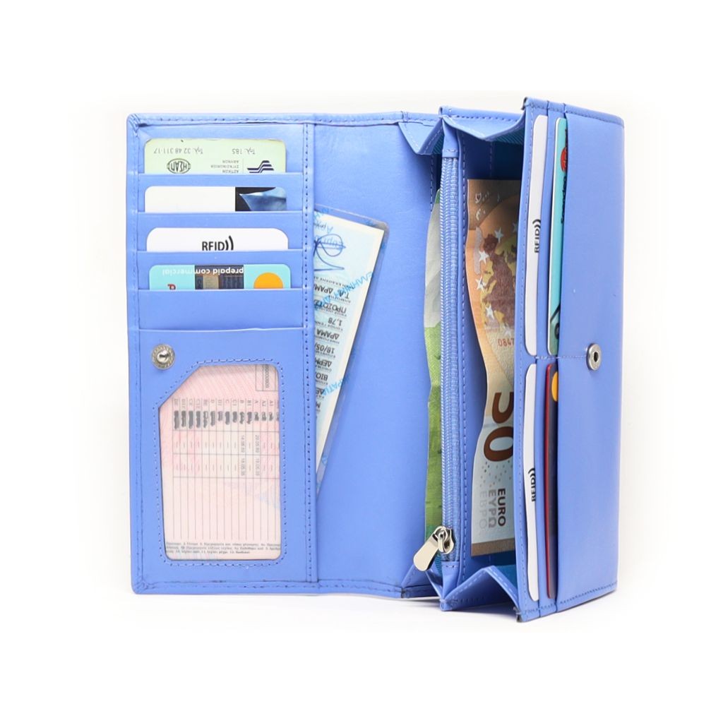 MENTZO L310 BLUE RFID ATHENA ΔΕΡΜΑΤΙΝΟ ΠΟΡΤΟΦΟΛΙ