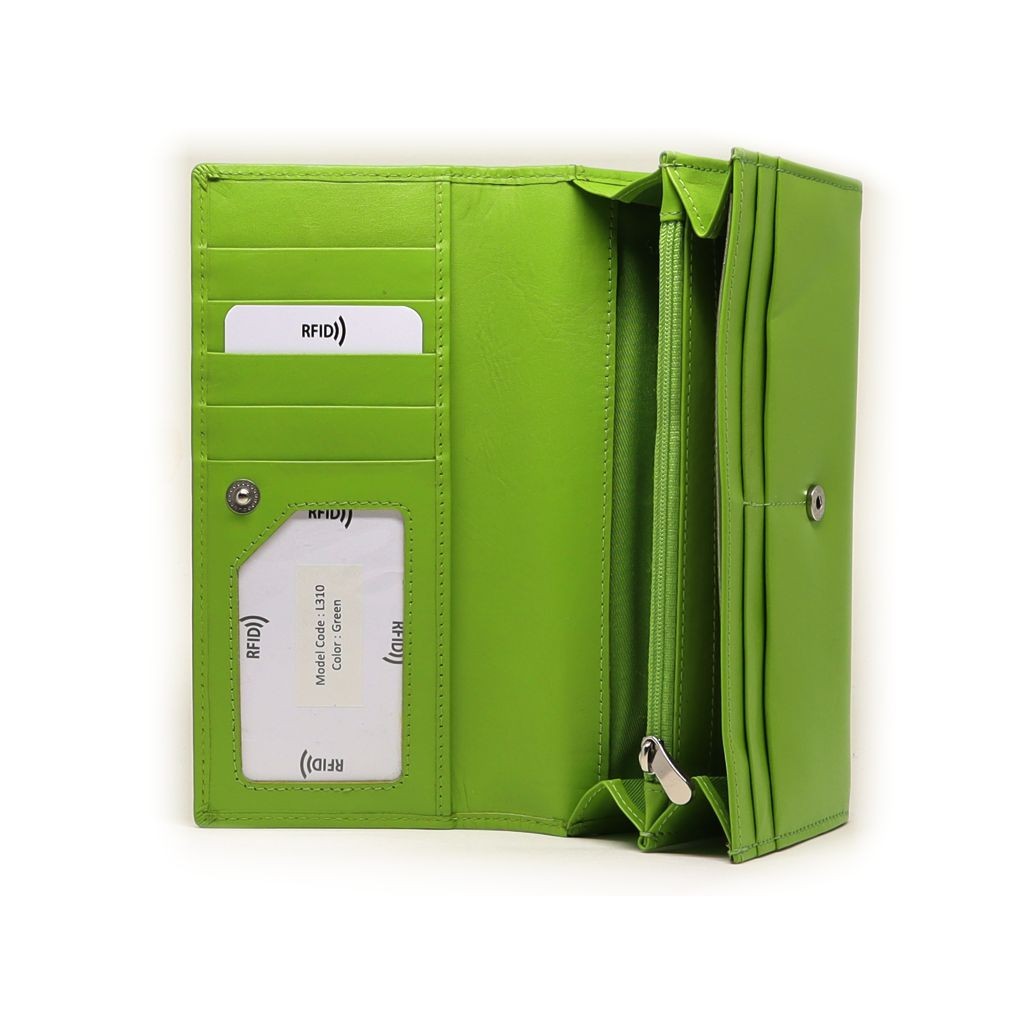 MENTZO L310 GREEN RFID ATHENA ΔΕΡΜΑΤΙΝΟ ΠΟΡΤΟΦΟΛΙ