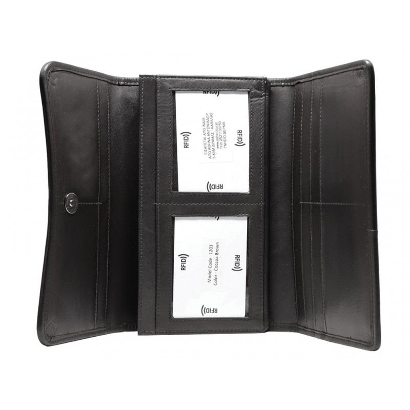 MENTZO L203 BLACK RFID GAIA ΔΕΡΜΑΤΙΝΟ ΠΟΡΤΟΦΟΛΙ