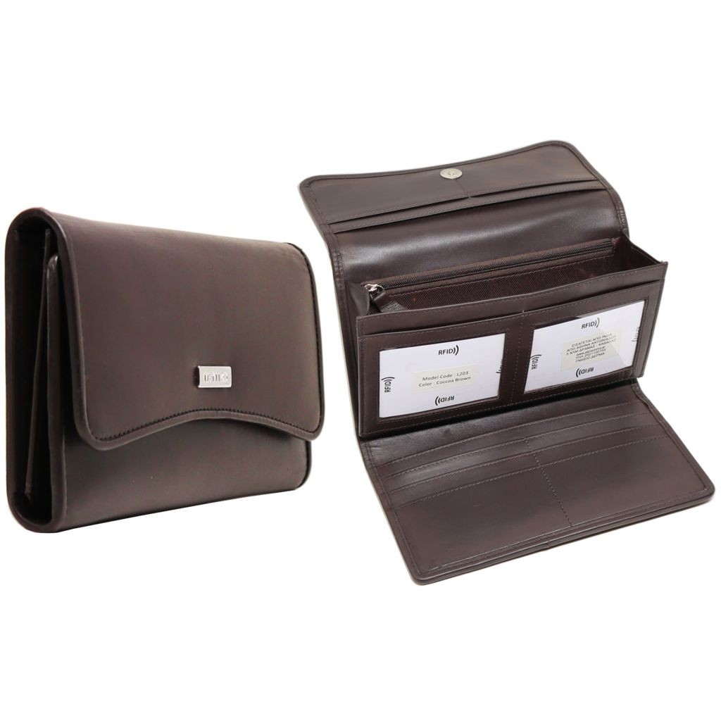 MENTZO L203 COCCOA BROWN RFID GAIA ΔΕΡΜΑΤΙΝΟ ΠΟΡΤΟΦΟΛΙ