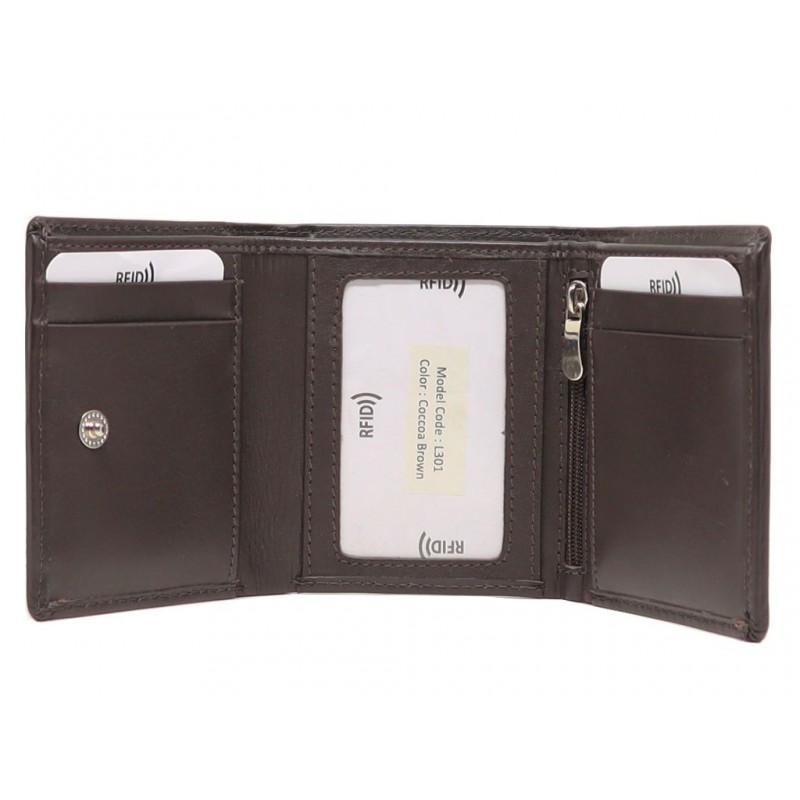 MENTZO L301 COCCOA BROWN RFID IRIS ΔΕΡΜΑΤΙΝΟ ΠΟΡΤΟΦΟΛΙ