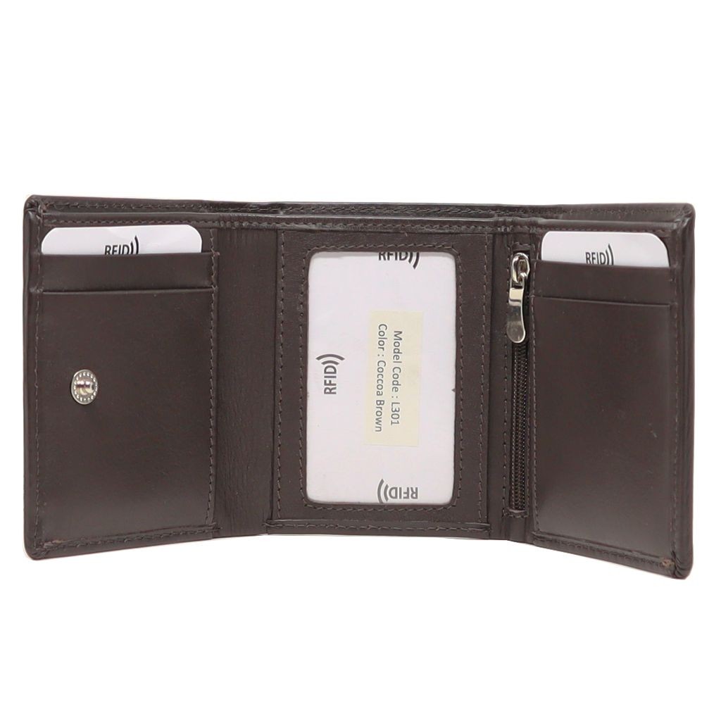 MENTZO L301 COCCOA BROWN RFID IRIS ΔΕΡΜΑΤΙΝΟ ΠΟΡΤΟΦΟΛΙ