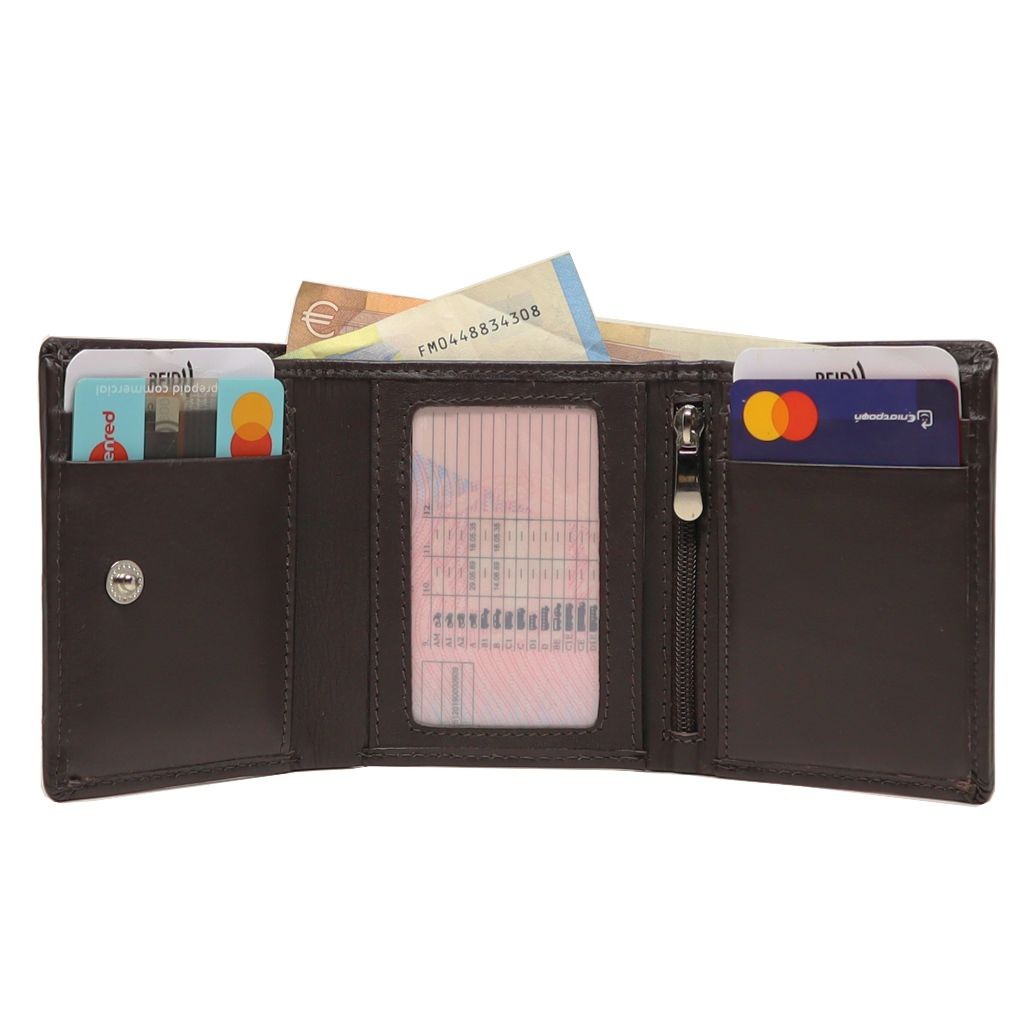 MENTZO L301 COCCOA BROWN RFID IRIS ΔΕΡΜΑΤΙΝΟ ΠΟΡΤΟΦΟΛΙ