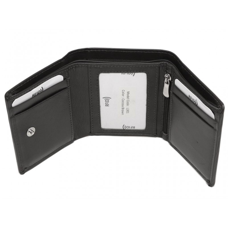 MENTZO L301 BLACK RFID IRIS ΔΕΡΜΑΤΙΝΟ ΠΟΡΤΟΦΟΛΙ