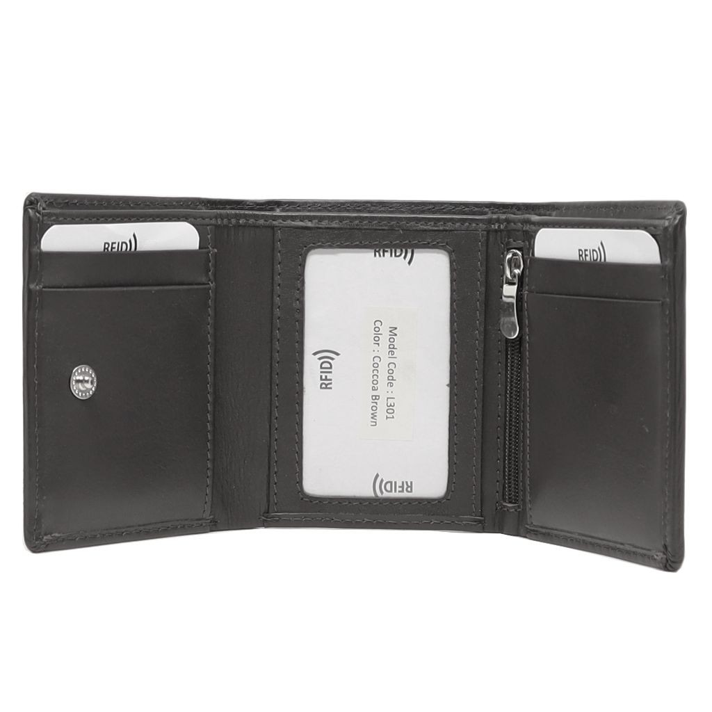 MENTZO L301 BLACK RFID IRIS ΔΕΡΜΑΤΙΝΟ ΠΟΡΤΟΦΟΛΙ