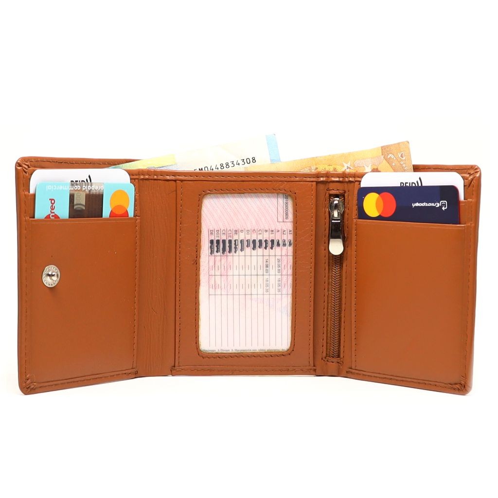 MENTZO L301 TAN RFID IRIS ΔΕΡΜΑΤΙΝΟ ΠΟΡΤΟΦΟΛΙ