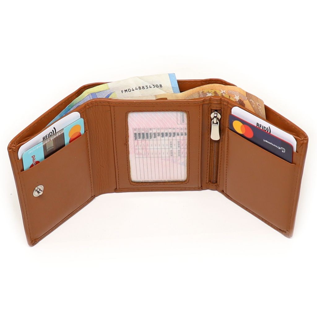 MENTZO L301 TAN RFID IRIS ΔΕΡΜΑΤΙΝΟ ΠΟΡΤΟΦΟΛΙ