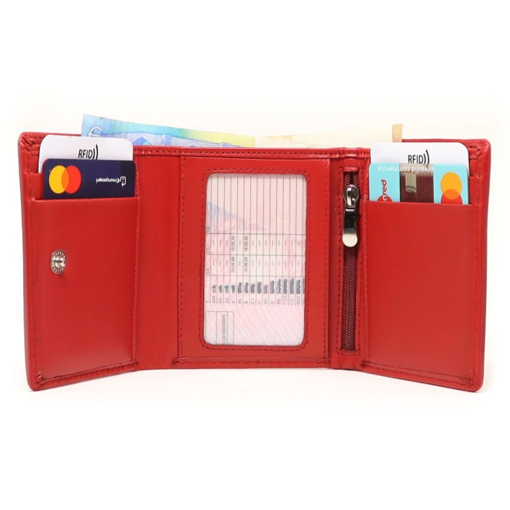 MENTZO L301 RED RFID IRIS ΔΕΡΜΑΤΙΝΟ ΠΟΡΤΟΦΟΛΙ