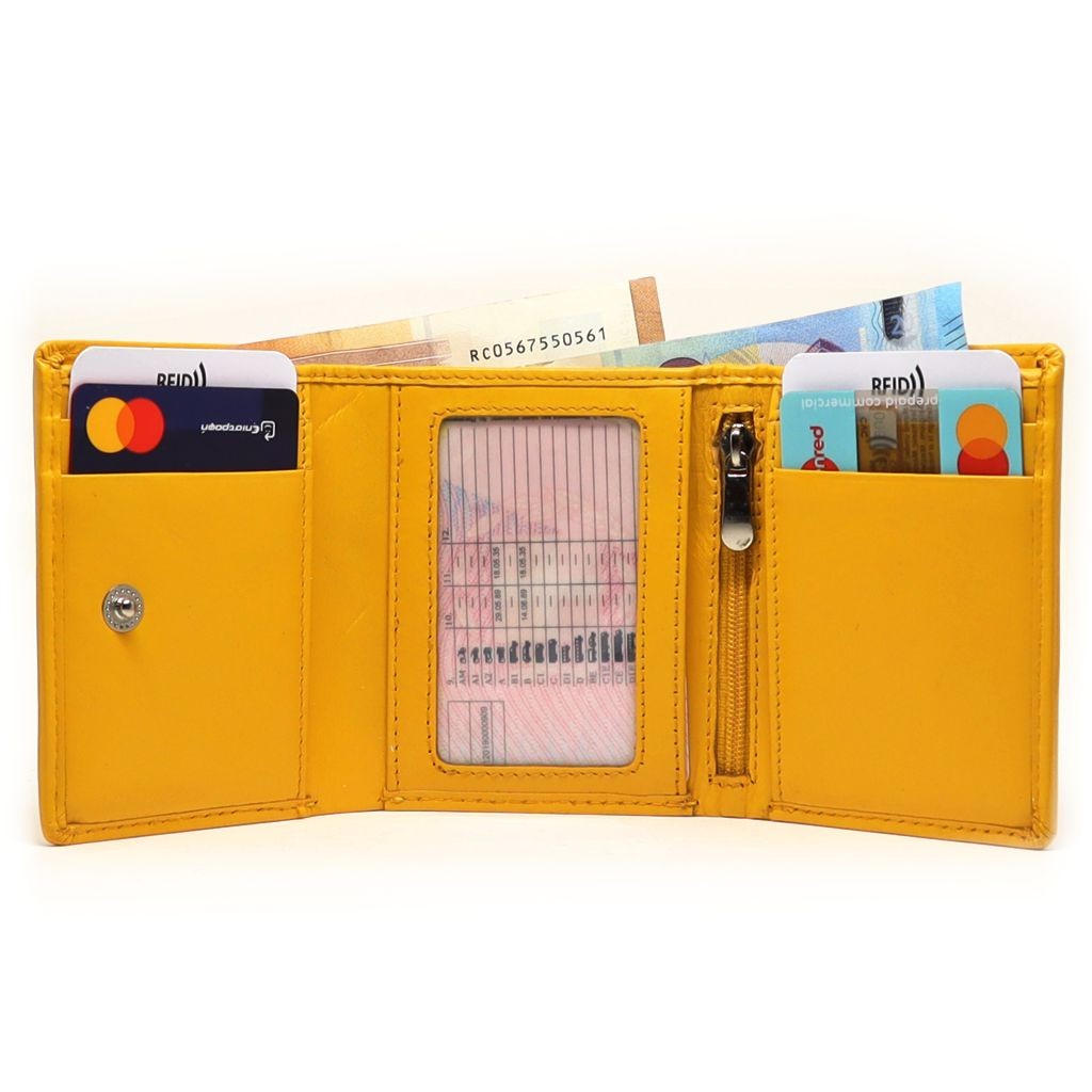 MENTZO L301 YELLOW RFID IRIS ΔΕΡΜΑΤΙΝΟ ΠΟΡΤΟΦΟΛΙ